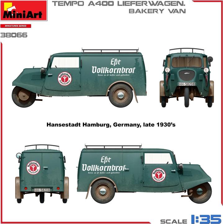 Produktbild 1:35 Tempo A400 Lieferwagen m. Backwaren