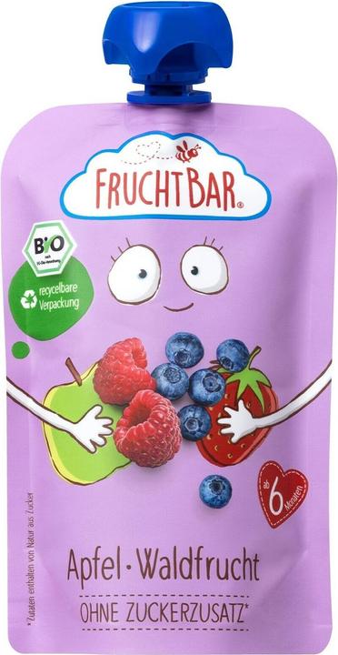 Produktbild Fruchtbar Quetschbeutel Apfel, Waldfrucht 8 x 100g (800 g)