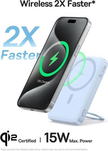 Productafbeelding Baseus powerbank with stand PicoGo Qi2 5000mAh 20W (blue) (5000 mAh, 20 W)