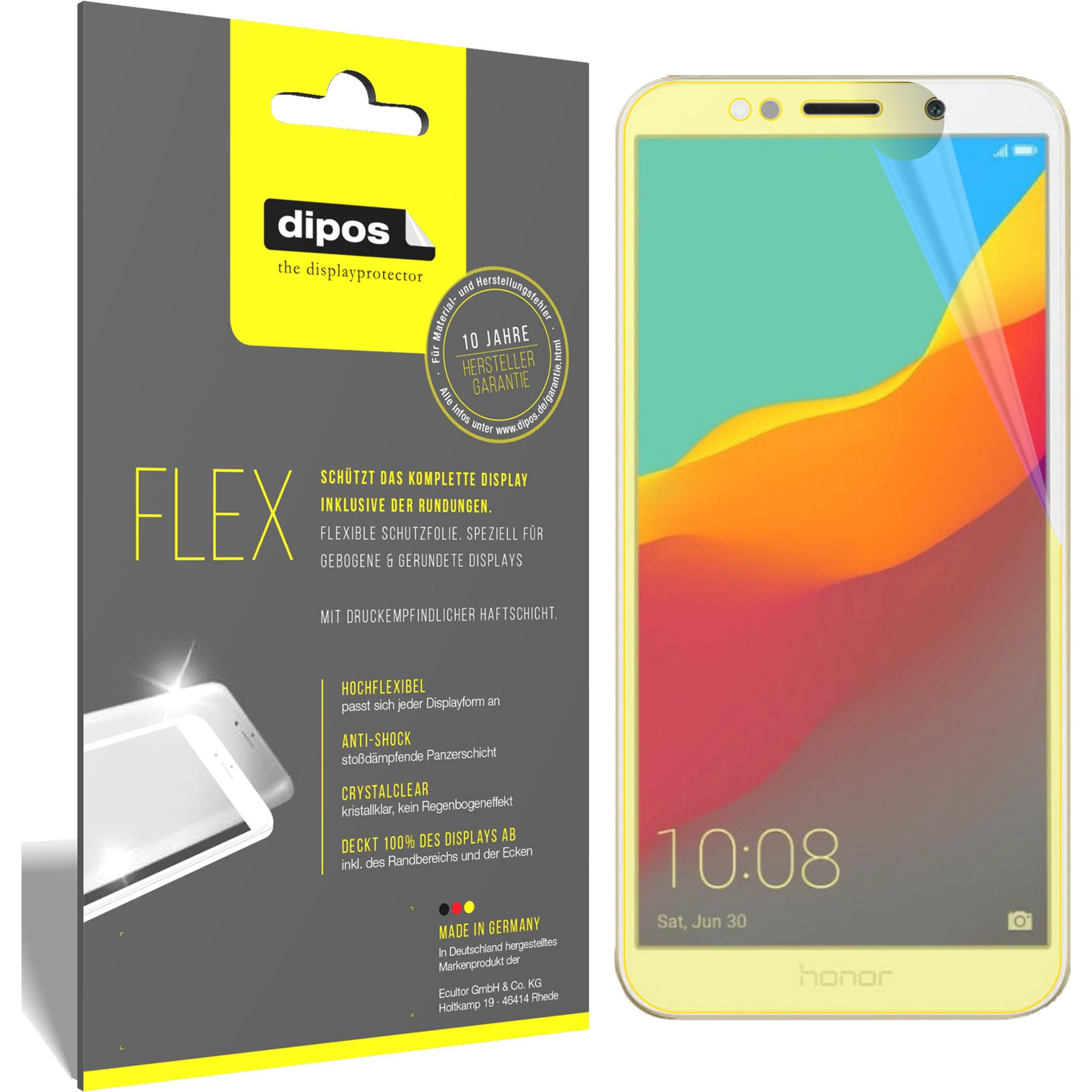 Dipos Displayschutzfolie Full-Cover 3D (2 Stück, Honor 7A), Smartphone Schutzfolie, Transparent