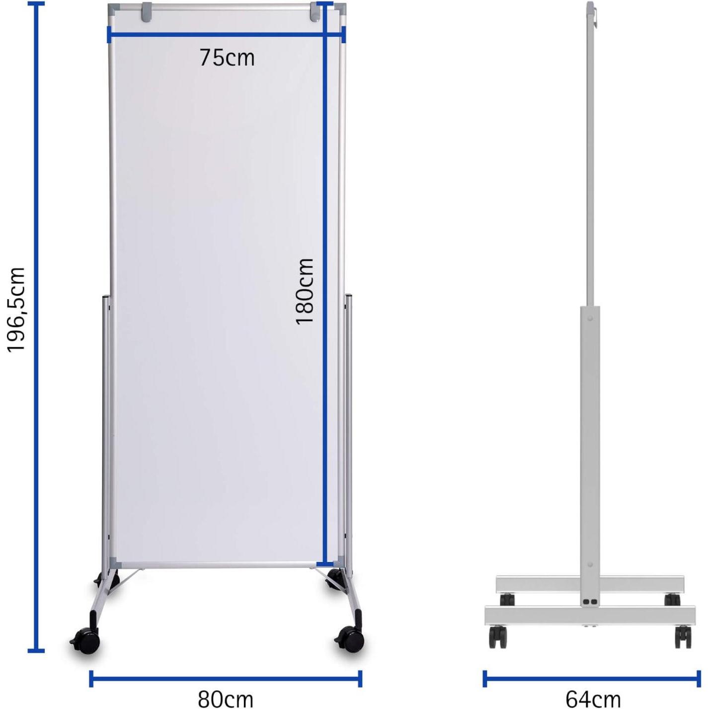 Thumbnail - Maul, Präsentationstafel, Whiteboard pro easy2move, mobil (75 x 180 cm)