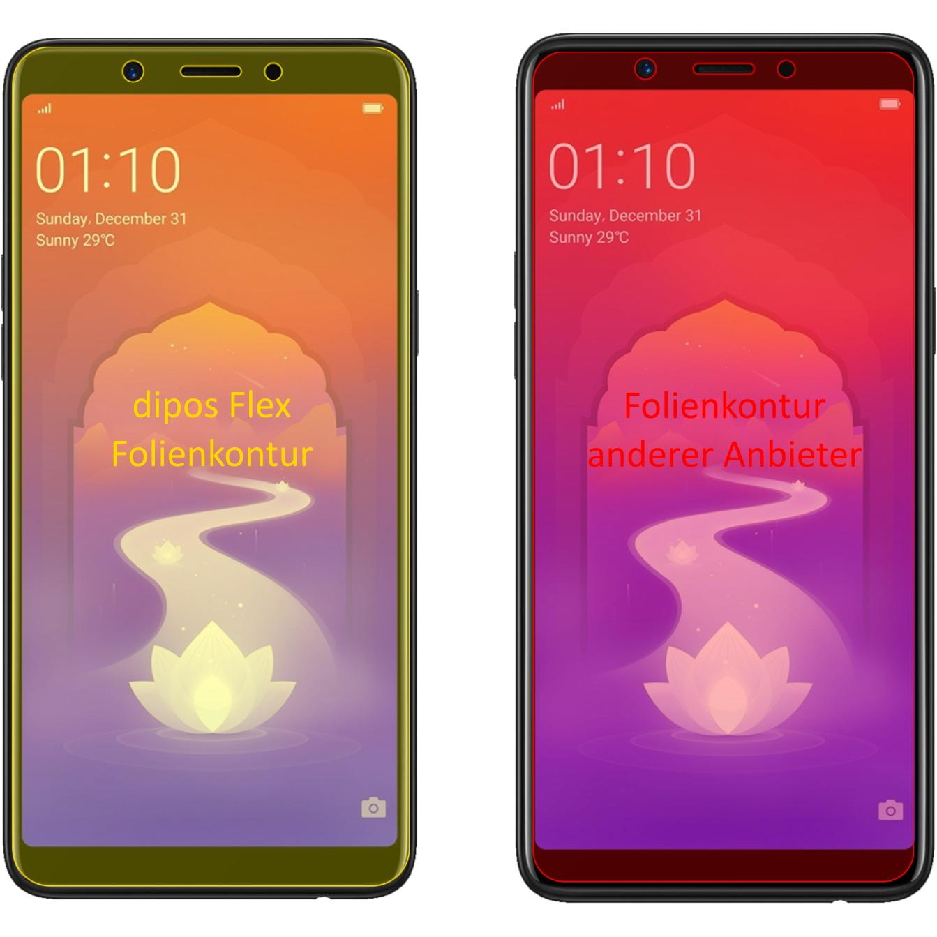 Thumbnail - Dipos Displayschutzfolie Full-Cover 3D (2 Stück, Realme 1), Smartphone Schutzfolie, Transparent
