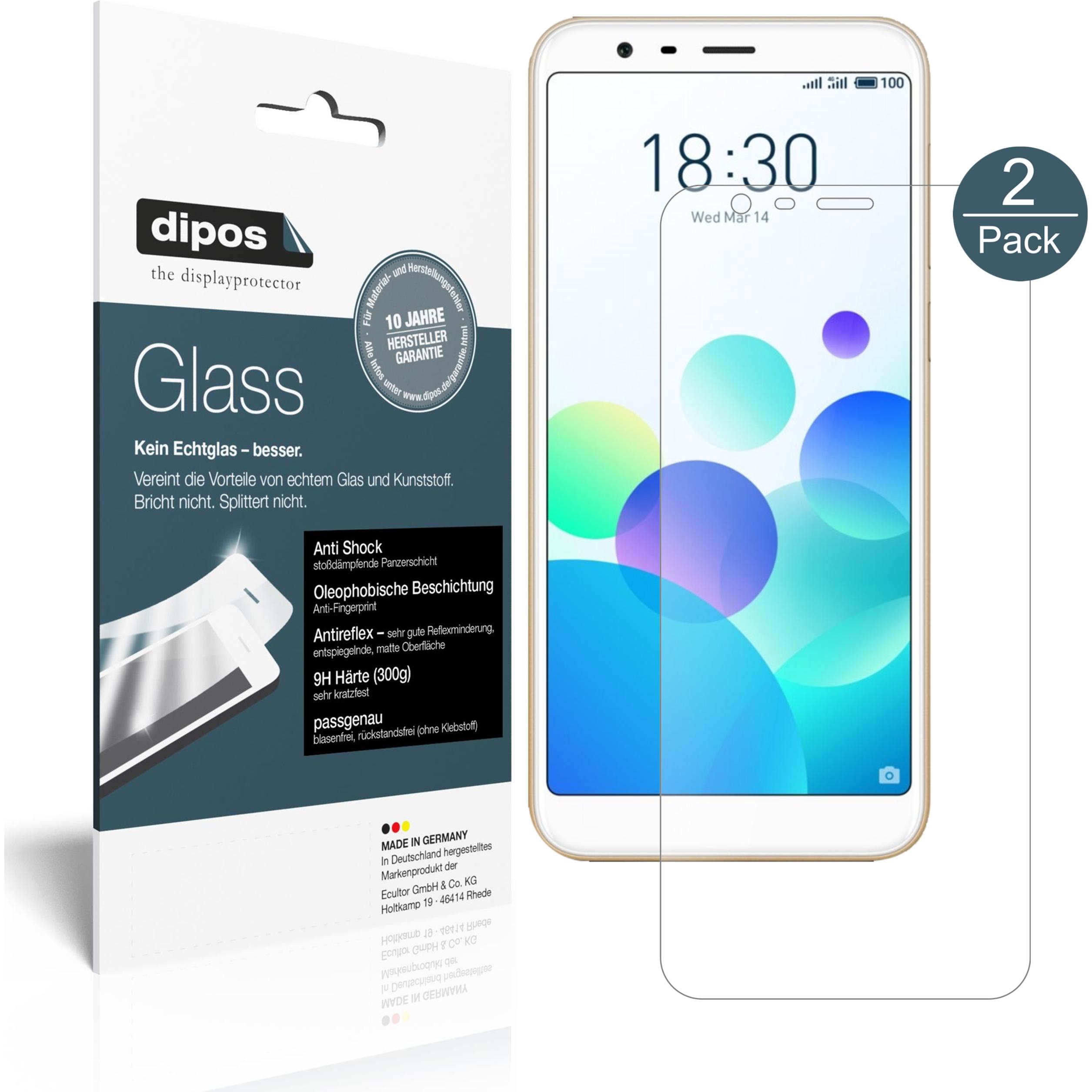 Dipos Displayschutz Anti-Shock (2 Stück, Meizu M8c), Smartphone Schutzfolie, Transparent