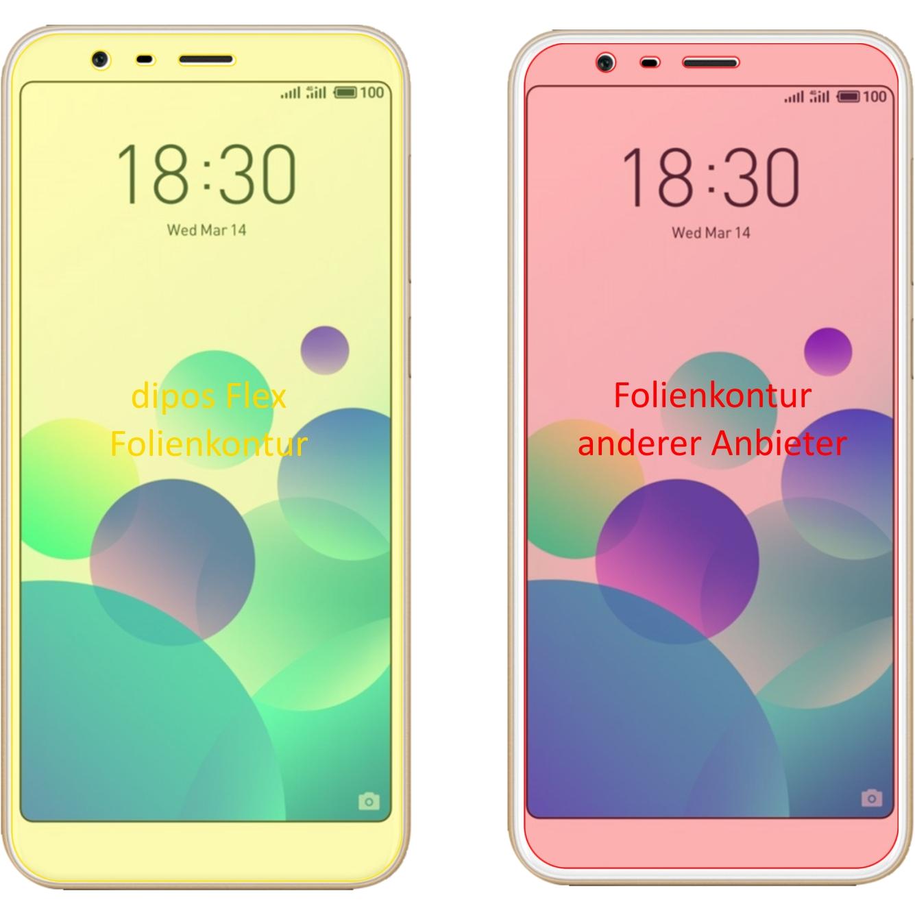 Thumbnail - Dipos Displayschutzfolie Full-Cover 3D (3 Stück, Meizu M8c), Smartphone Schutzfolie, Transparent