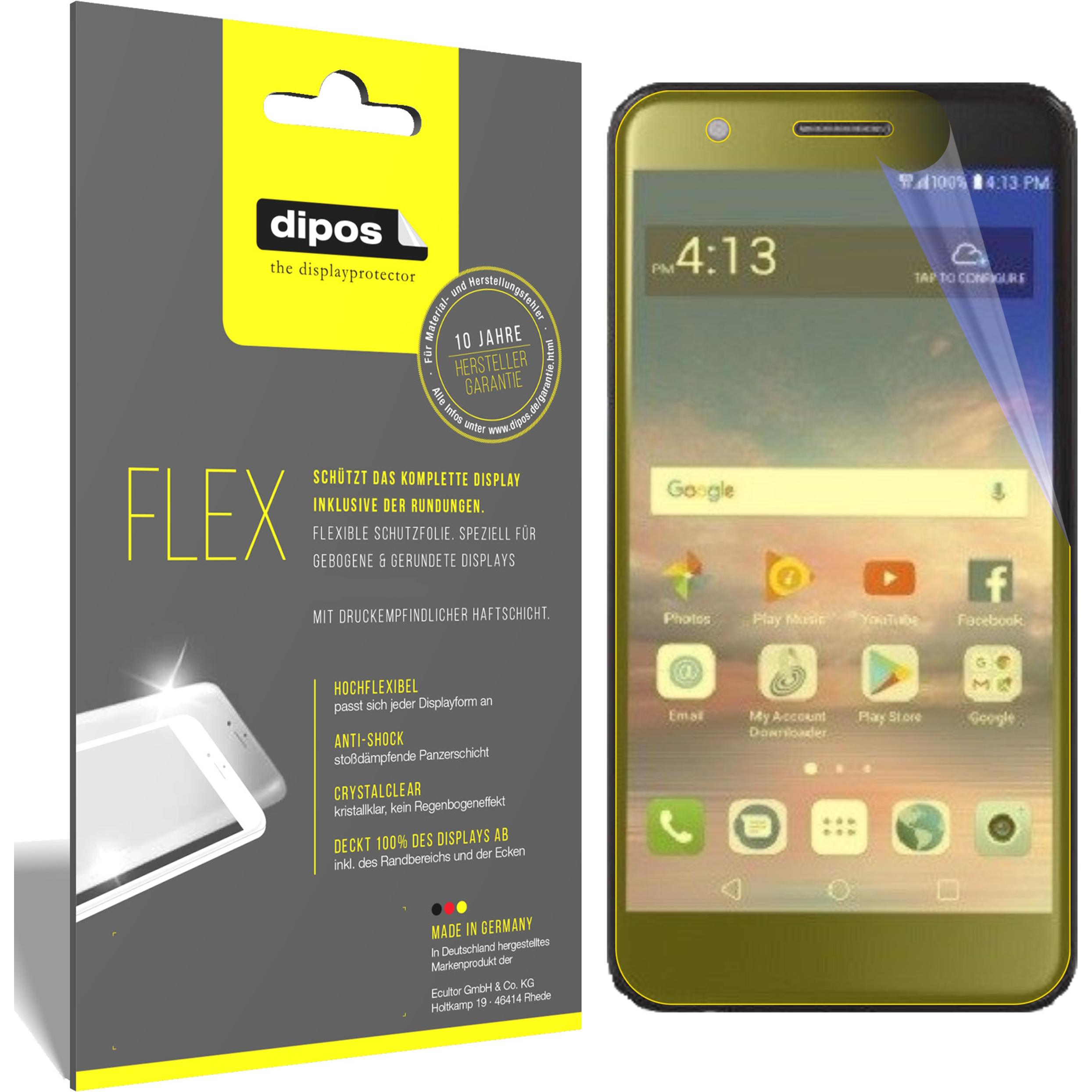 Dipos Displayschutzfolie Full-Cover 3D (3 Stück, LG Premier Pro), Smartphone Schutzfolie, Transparent