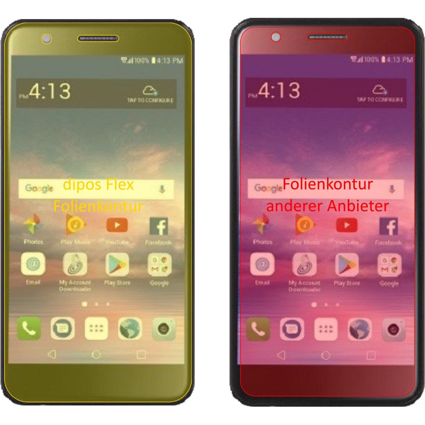 Thumbnail - Dipos Displayschutzfolie Full-Cover 3D (3 Stück, LG Premier Pro), Smartphone Schutzfolie, Transparent