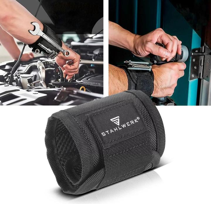 Image du produit Stahlwerk Bracelet magnétique pour les bricoleurs à domicile, avec fermeture velcro pour la fixation