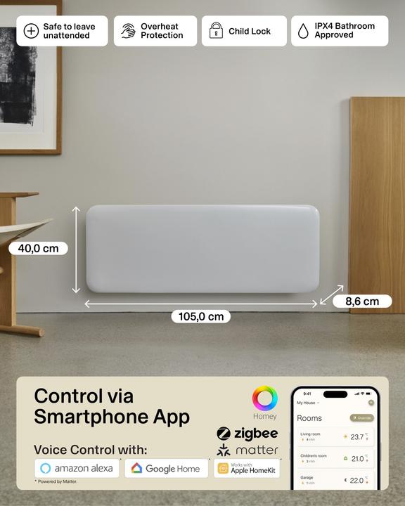 Immagine prodotto Mill Invisible Smart WiFi PanelHeater 1300W