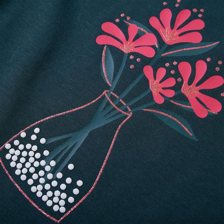 Produktbild vidaXL Kinder-Langarmshirt Dunkelgrün 116,Material: 95 (116)