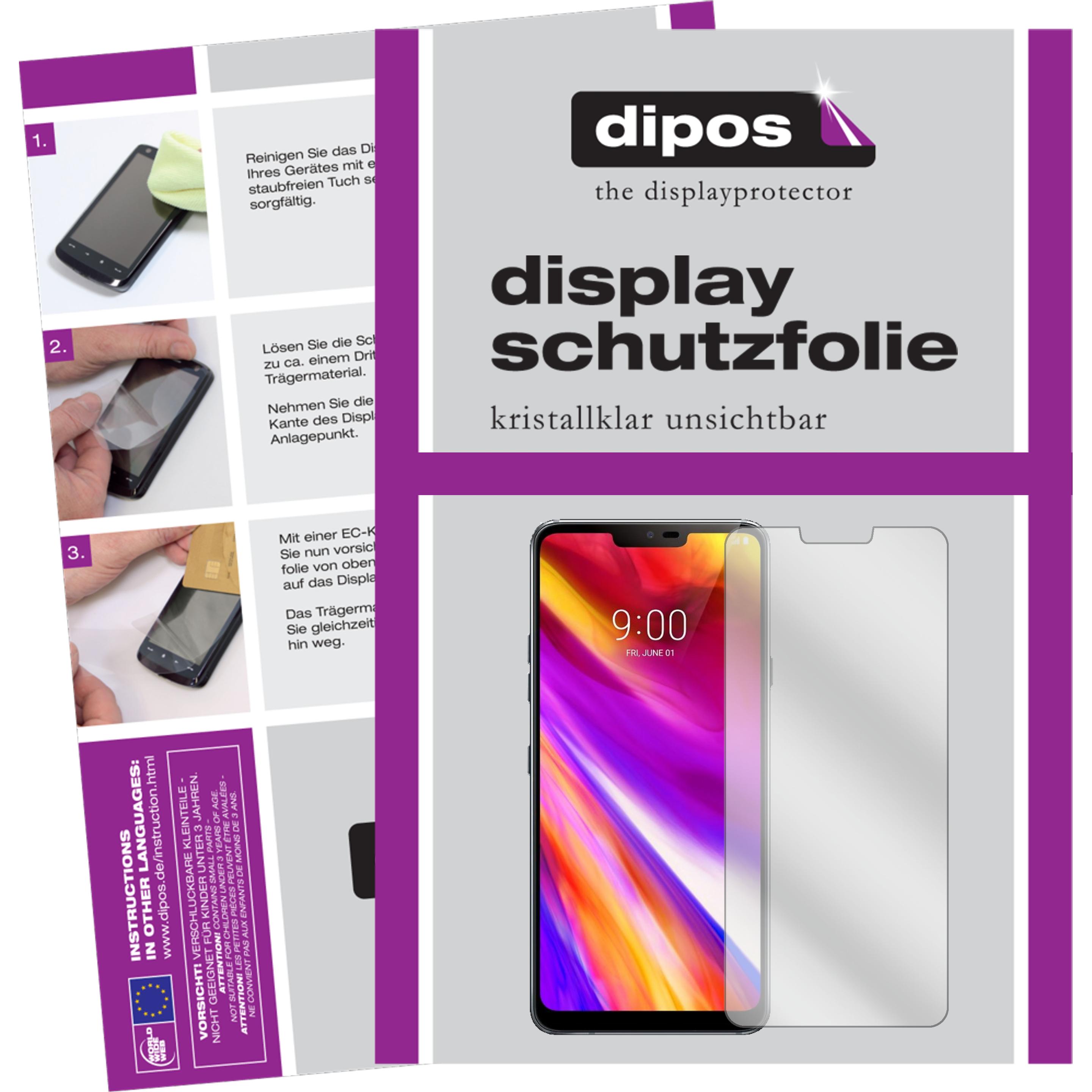 Dipos Displayschutzfolie Crystalclear (2 Stück, LG G7 ThinQ), Smartphone Schutzfolie, Transparent