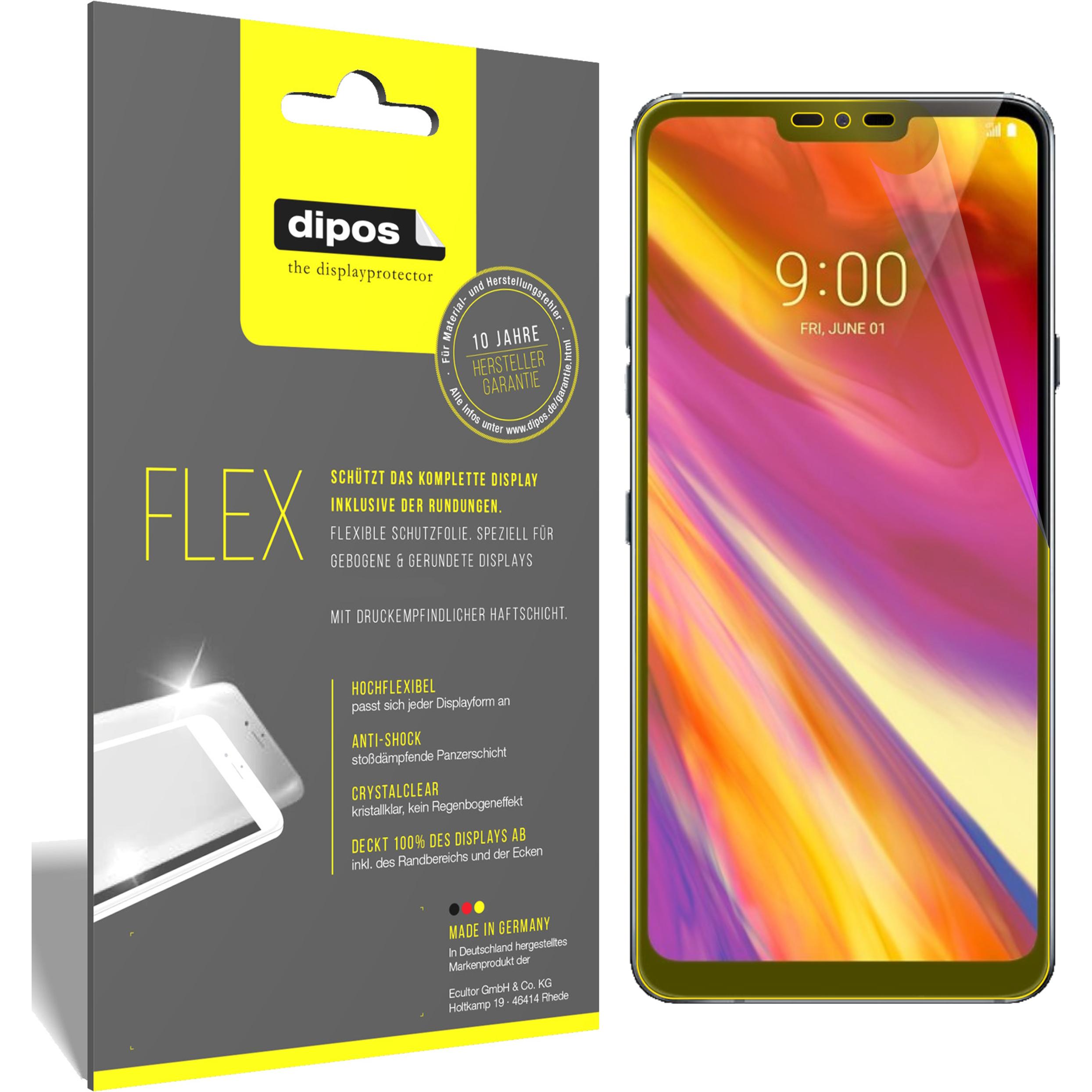 Dipos Displayschutzfolie Full-Cover 3D (2 Stück, LG G7 ThinQ), Smartphone Schutzfolie, Transparent