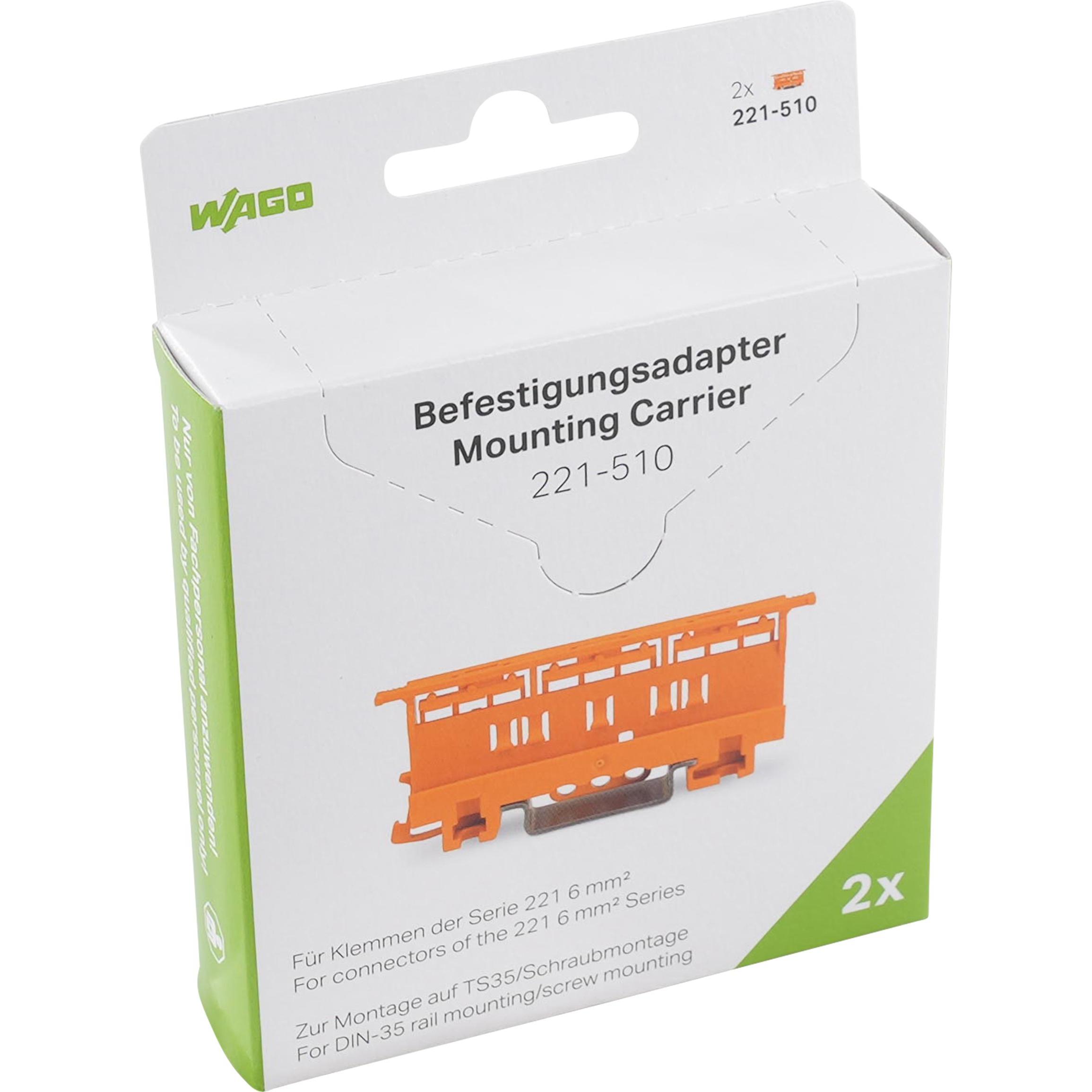 Wago Befestigungsadapter für Verbindungsklemme - Serie 222 (Diverse), Elektronikzubehör + Gehäuse, Orange