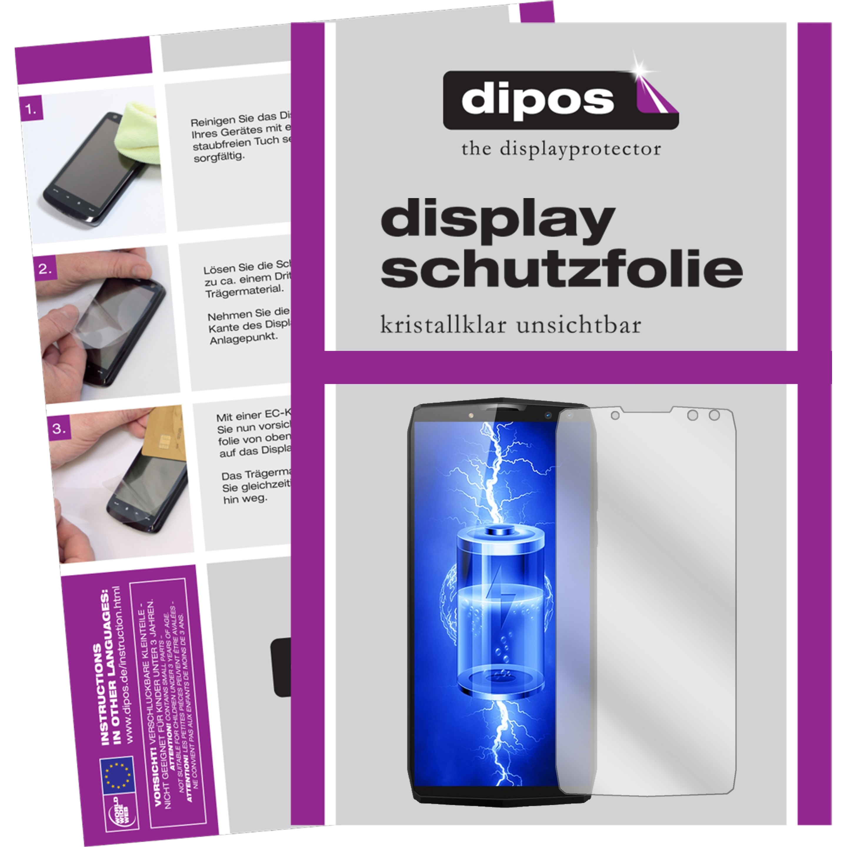 Dipos Displayschutzfolie Crystalclear (5 Stück, Blackview P10000 Pro), Smartphone Schutzfolie, Transparent