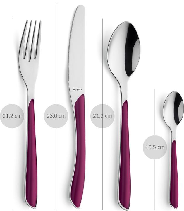 Kuppels PRISMA Besteckset 24-teilig, wildberry, hochglanzpoliert, für 6 Personen (24 Stück, Besteck Set)