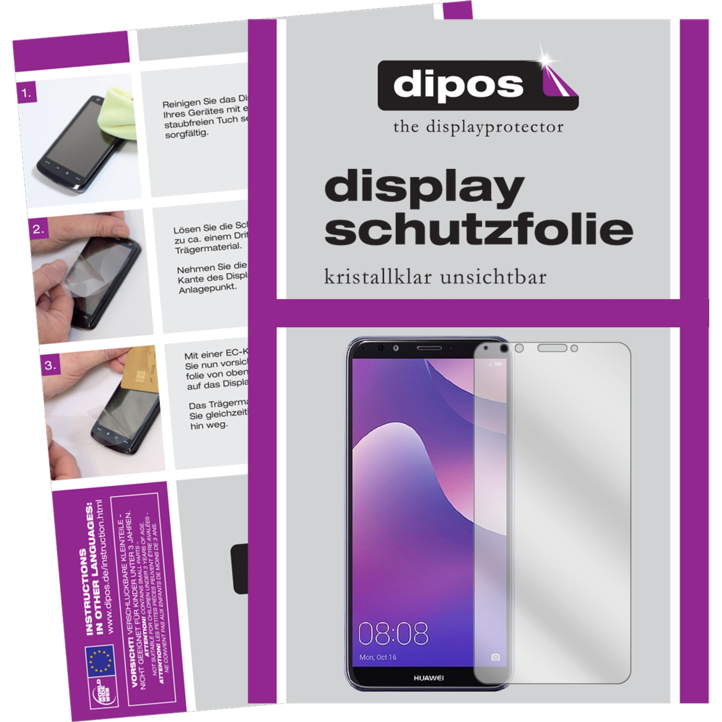 Dipos Displayschutzfolie Crystalclear (1 Stück, Huawei Y7 (2018)), Smartphone Schutzfolie, Transparent
