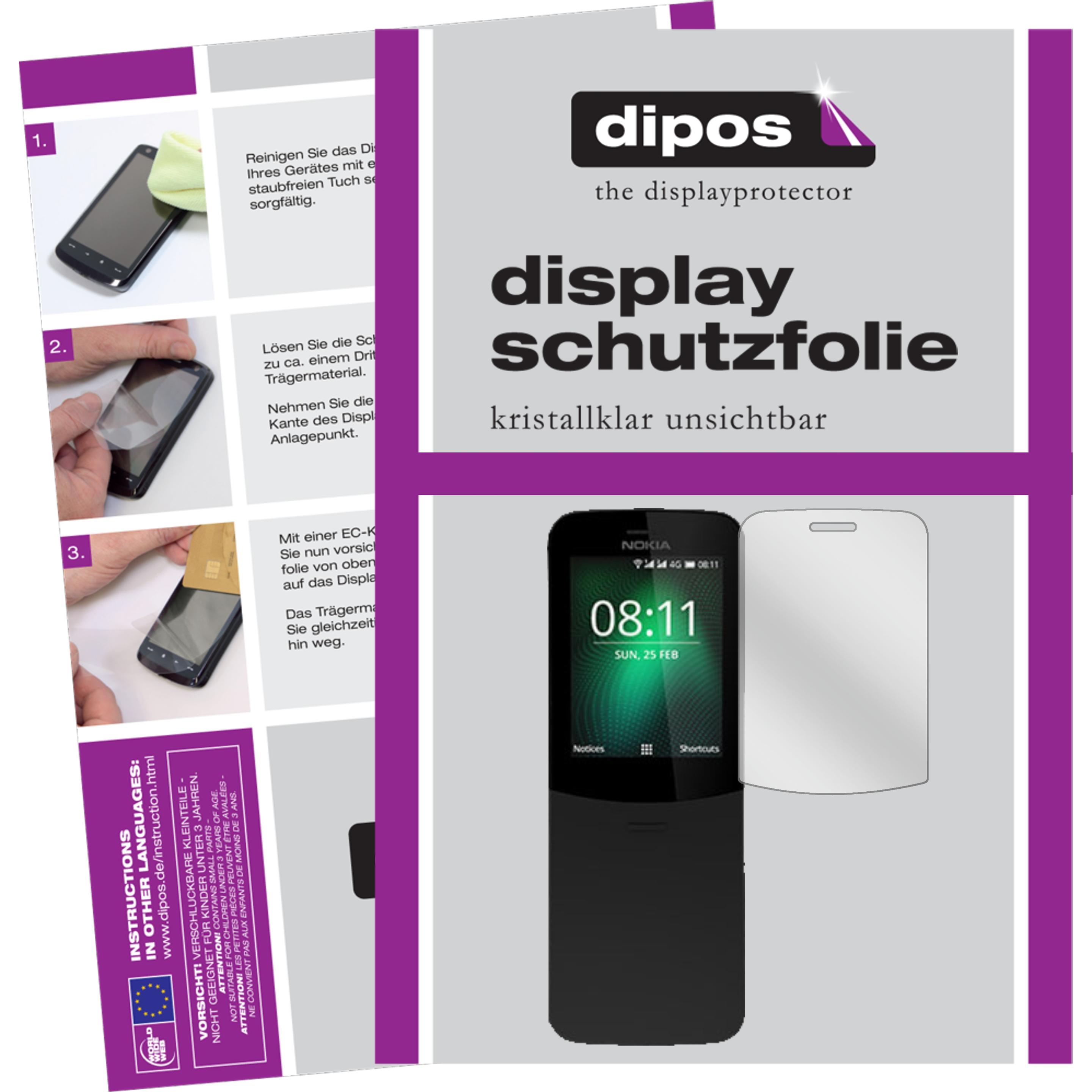 Dipos Displayschutzfolie Crystalclear (1 Stück, Nokia 8110 4G), Smartphone Schutzfolie, Transparent