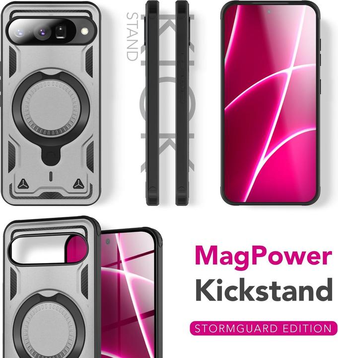 Immagine prodotto Nalia Cover "Stormguard" - MagSafe Panzer Schutz Hülle mit 360° Ring - Military Outdoor Case (Google Pixel 10)