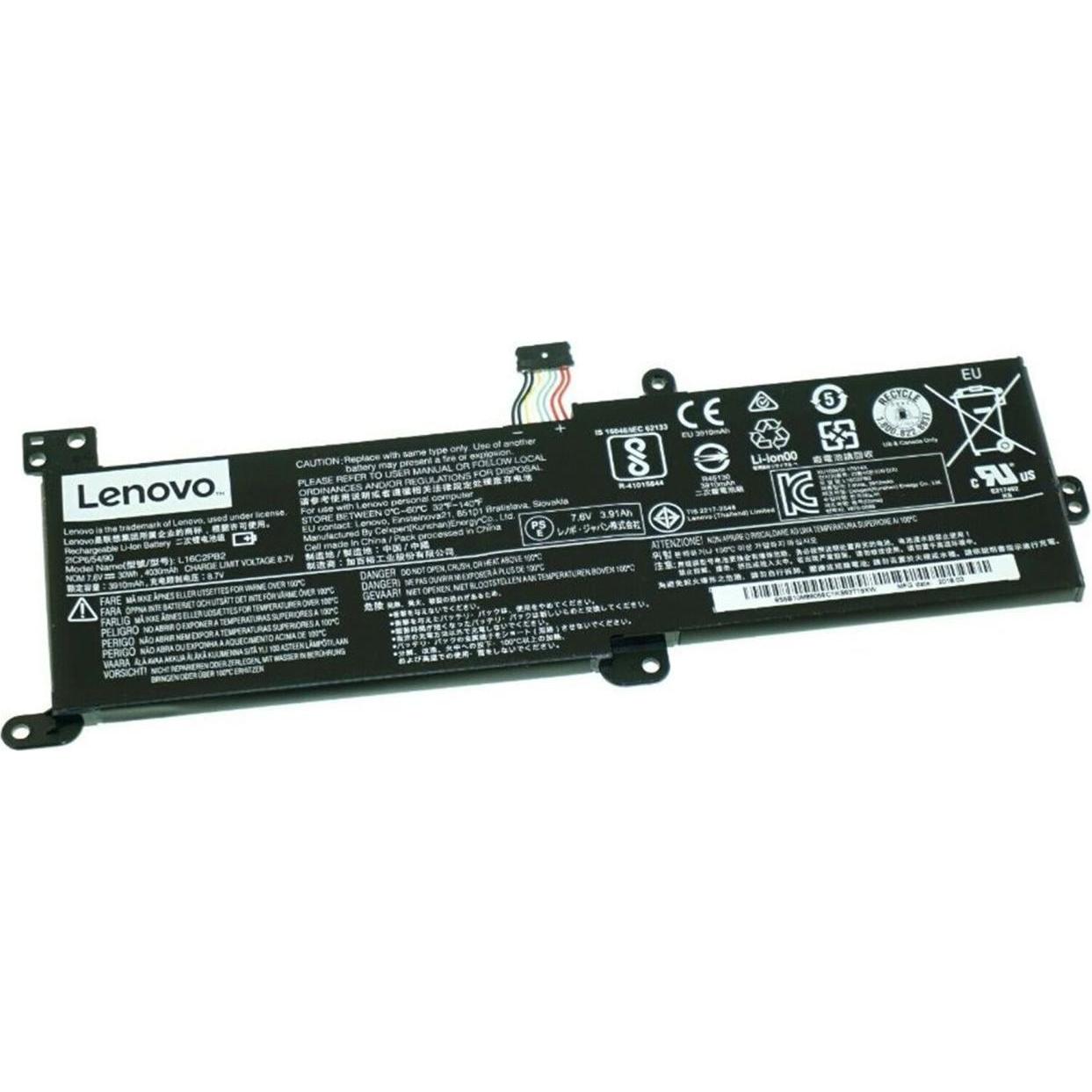 Lenovo Ideapad Battery 2 Cell L16C2PB2 7.6V 30Wh (2 Zellen), Notebook Akku