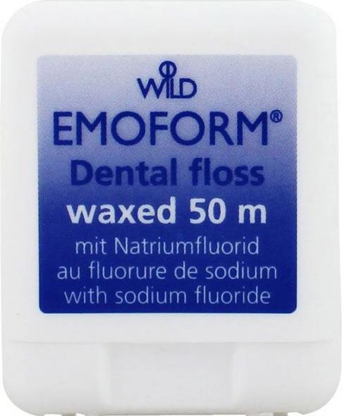 Actual product image Emoform Tooth thread in credit card format with mirror waxed/mint (50 m)