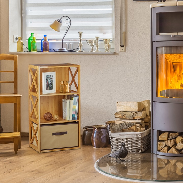 Actual product image Relaxdays Bamboo shelf basket