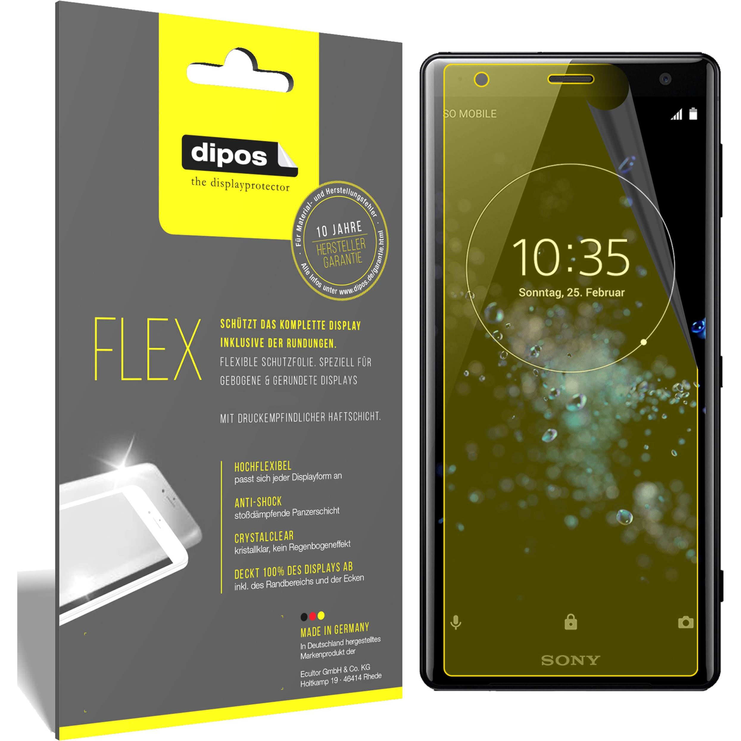 Dipos Displayschutzfolie Full-Cover 3D (3 Stück, Sony Xperia XZ2), Smartphone Schutzfolie, Transparent