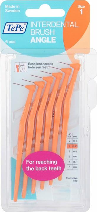Actual product image TePe Angle ISO 1 interdental brushes (6x, 0.45 mm)