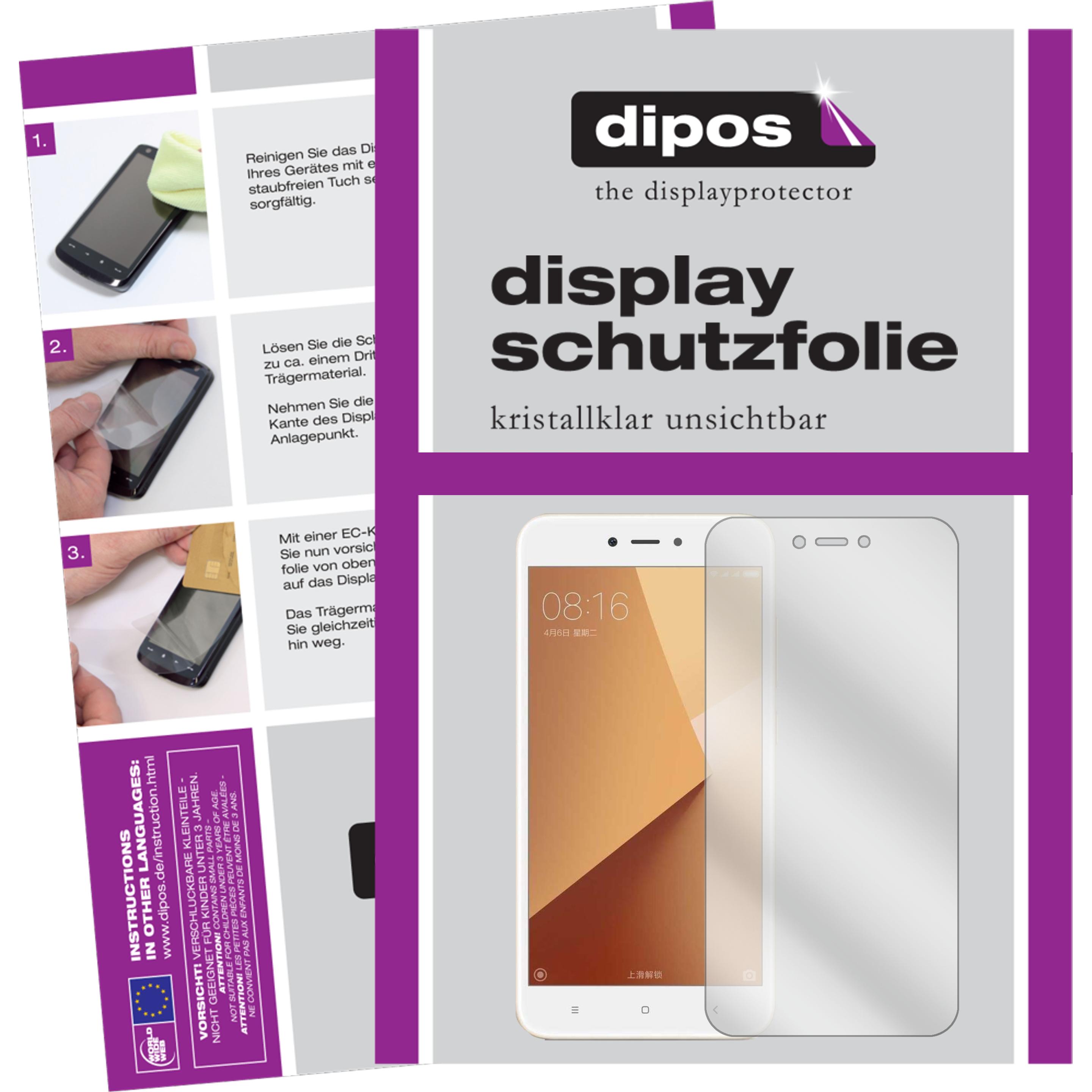 Dipos Displayschutzfolie Crystalclear (1 Stück, Xiaomi Redmi 5A), Smartphone Schutzfolie, Transparent