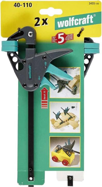 Produktbild wolfcraft 2 EHZ - Mini-Einhandzwingen 40/110mm (110 mm)