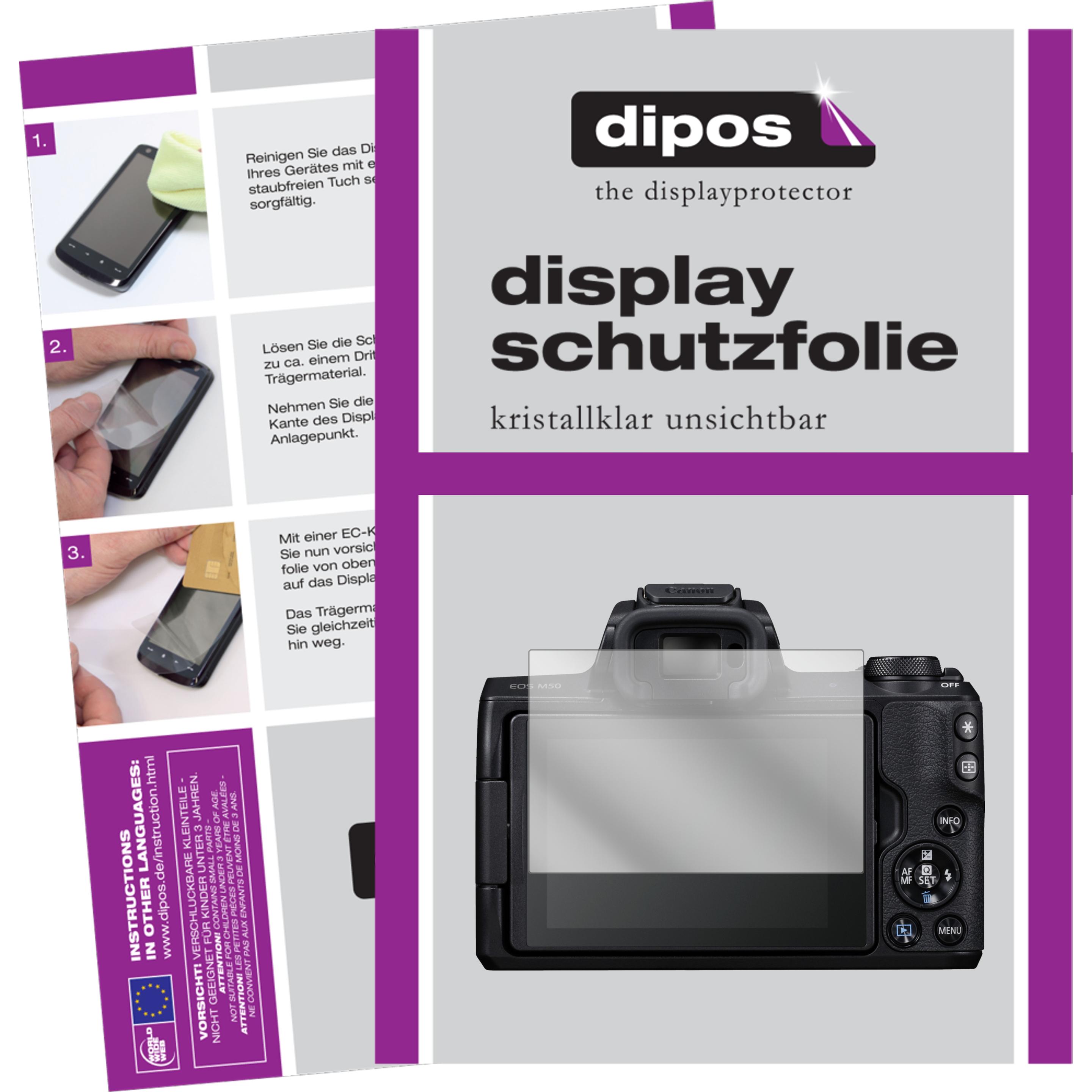 Dipos Displayschutzfolie Crystalclear (Displayschutz, Canon EOS M50), Kameraschutz, Transparent