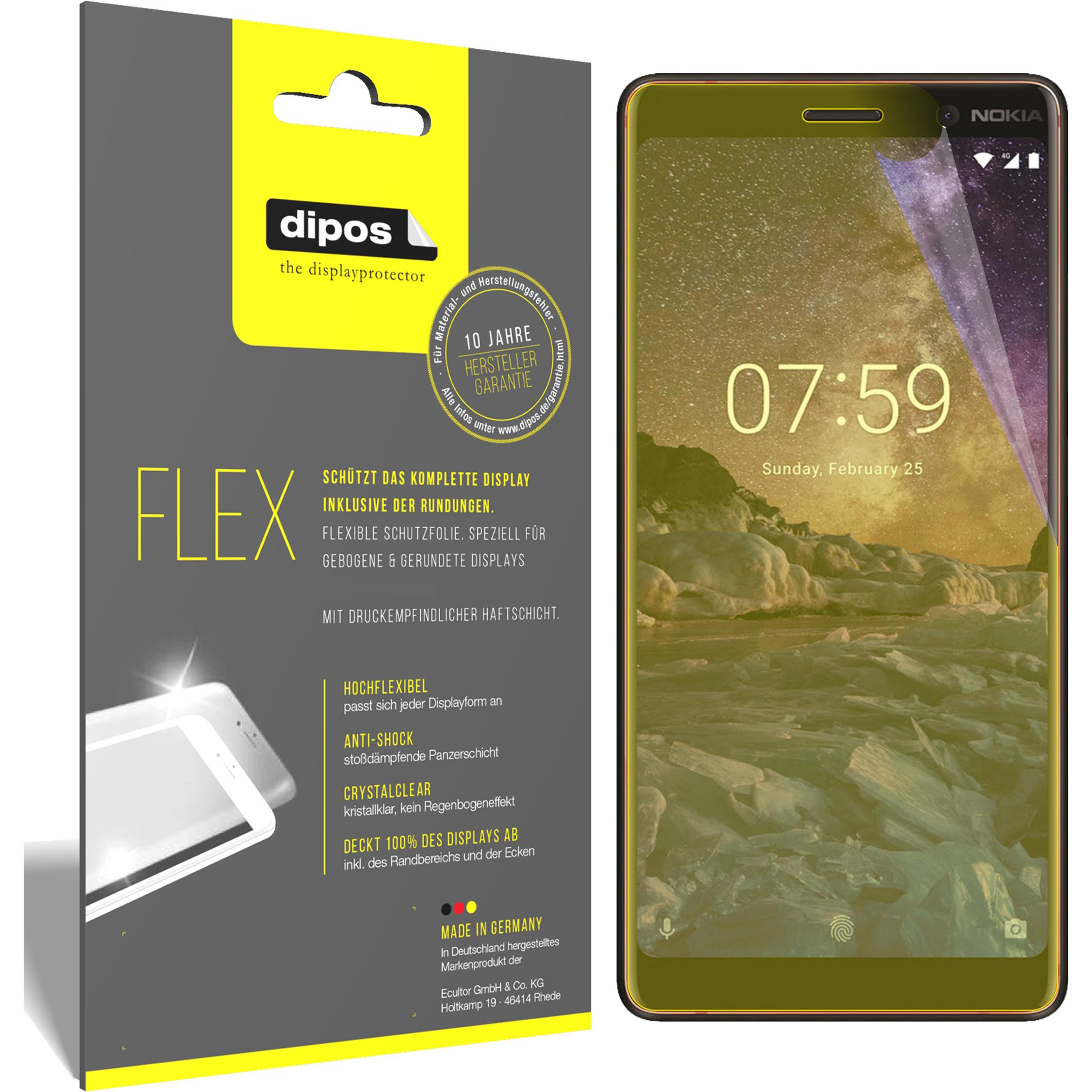 Thumbnail - Dipos Displayschutzfolie Full-Cover 3D (3 Stück, Nokia 7 Plus), Smartphone Schutzfolie, Transparent