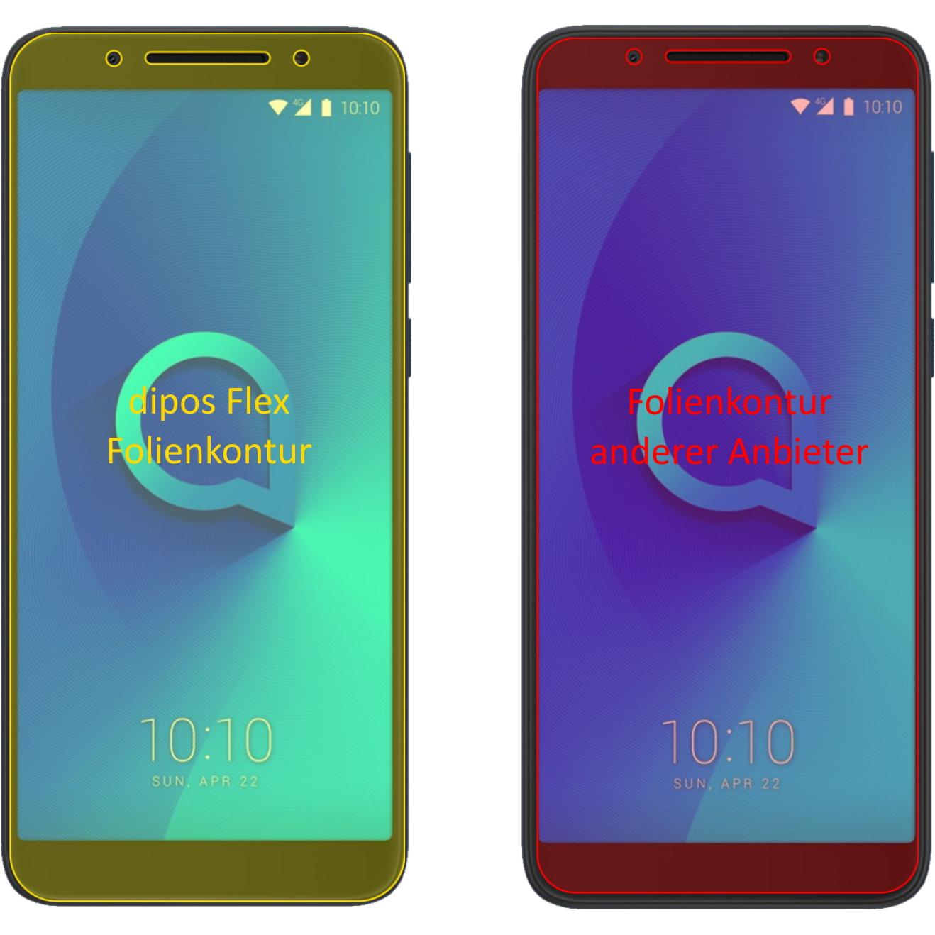 Thumbnail - Dipos Displayschutzfolie Full-Cover 3D (3 Stück, Alcatel 3V), Smartphone Schutzfolie, Transparent