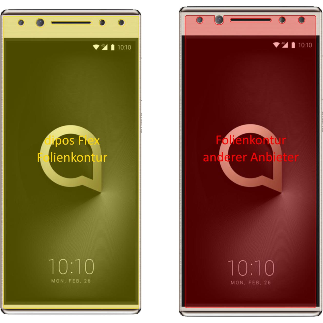 Thumbnail - Dipos Displayschutzfolie Full-Cover 3D (3 Stück, Alcatel 5), Smartphone Schutzfolie, Transparent