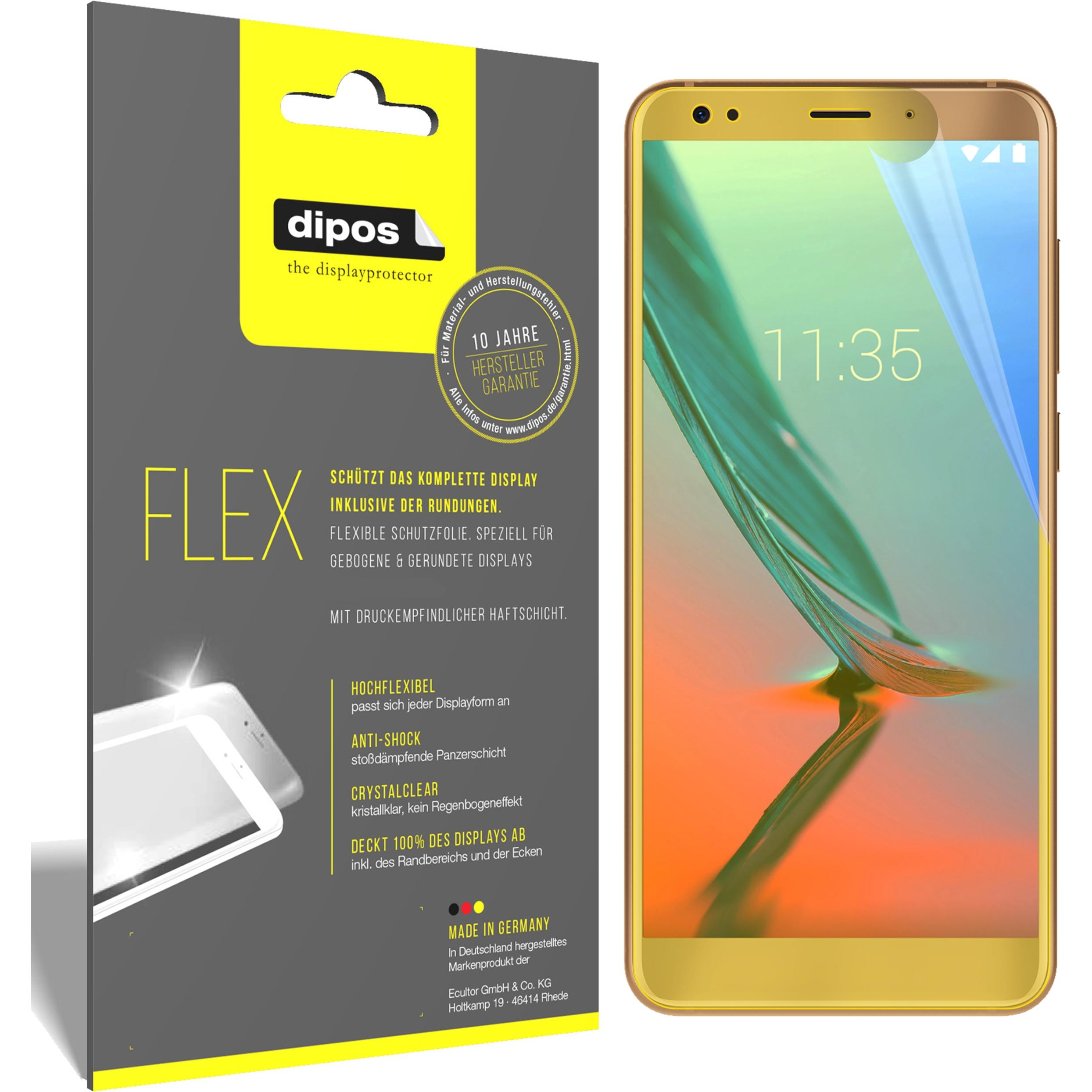 Dipos Displayschutzfolie Full-Cover 3D (3 Stück, ZTE Blade V9), Smartphone Schutzfolie, Transparent