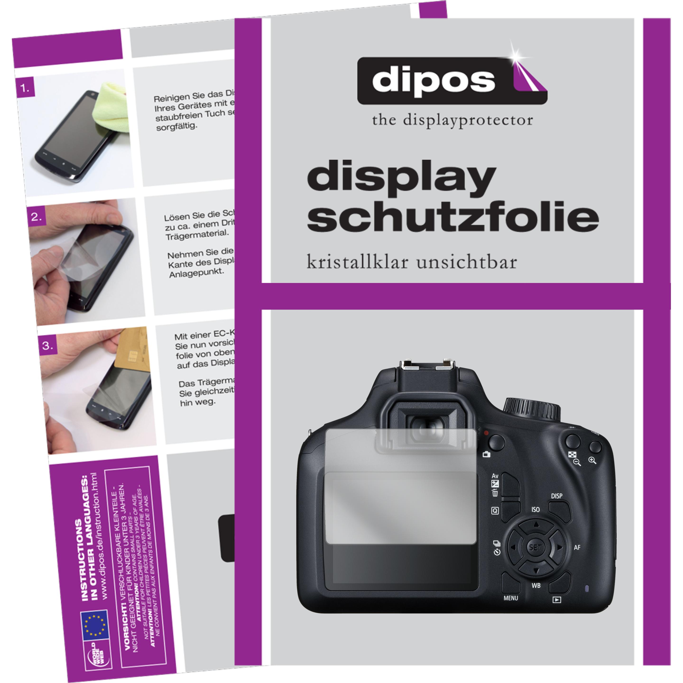 Dipos Displayschutzfolie Crystalclear (Displayschutz, Canon EOS 2000D), Kameraschutz, Transparent
