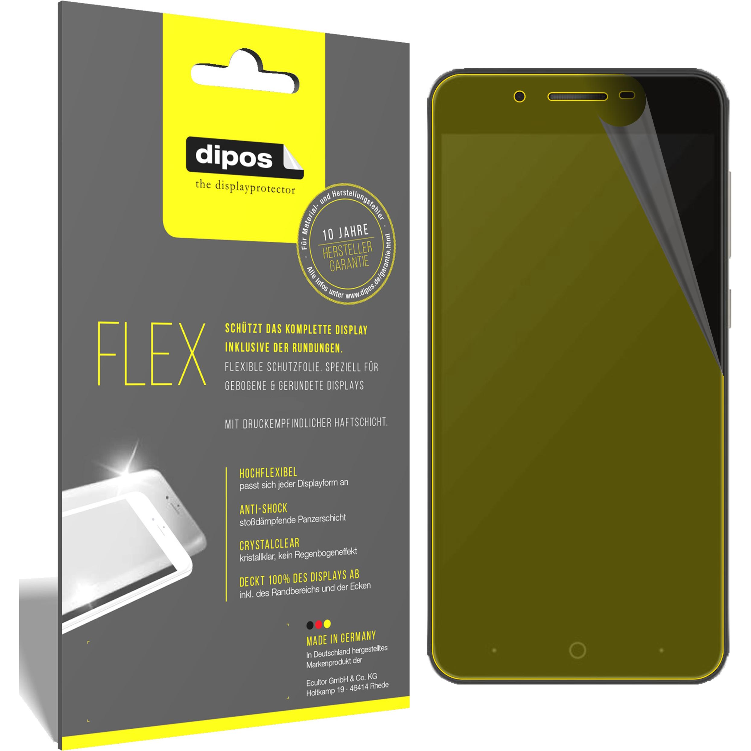 Dipos Displayschutzfolie Full-Cover 3D (2 Stück, ZTE Blade A610 Plus), Smartphone Schutzfolie, Transparent