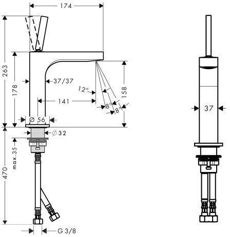 Produktbild Axor Citterio Einhebel-Waschtischmischer 160, ohne Ablaufgarnitur, Ausladung 141mm