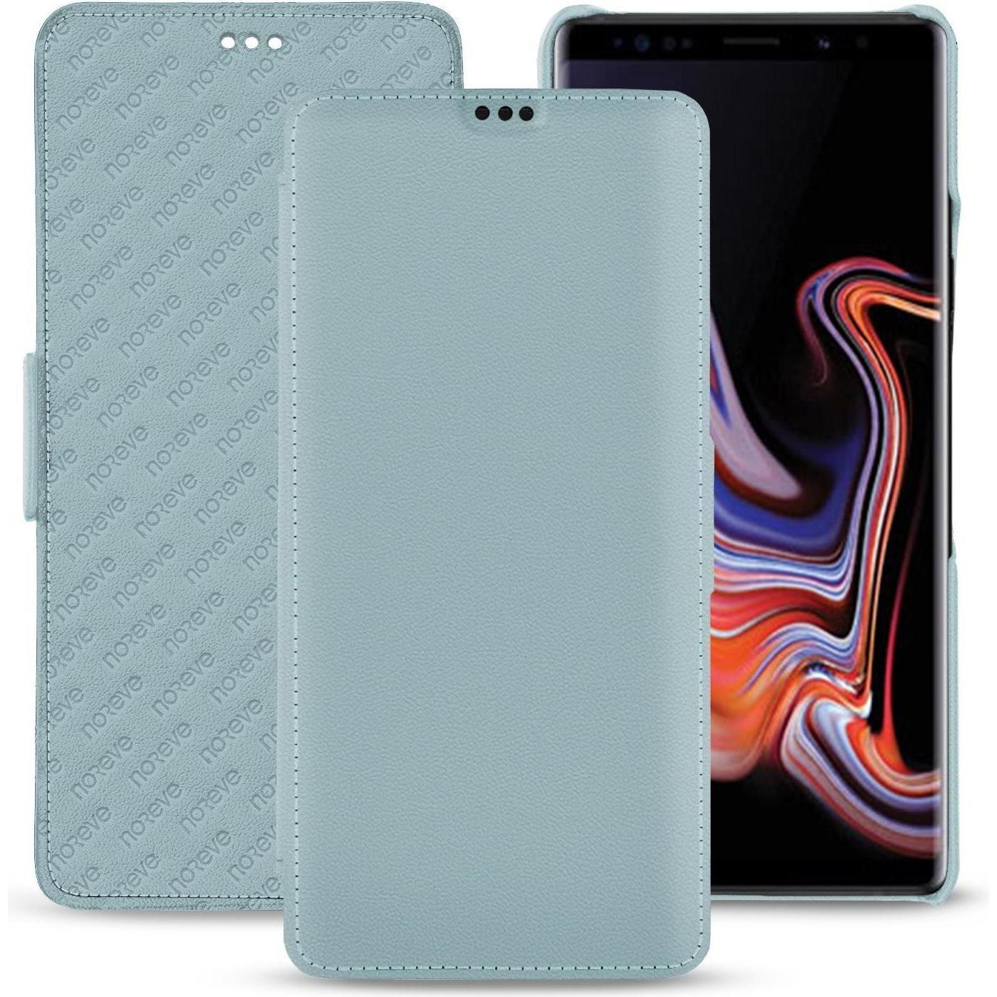 Noreve Lederschutzhülle horizontal (Samsung Galaxy Note 9), Smartphone Hülle, Blau