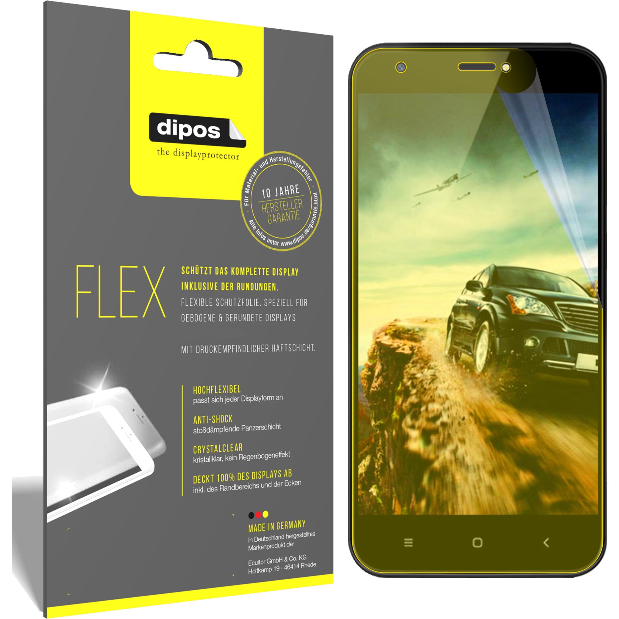 Dipos Displayschutzfolie Full-Cover 3D (2 Stück, Ulefone S7 Pro), Smartphone Schutzfolie, Transparent