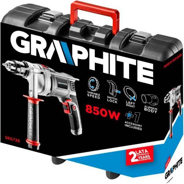 Thumbnail - Graphite, Bohrmaschine + Akkuschrauber, 728 Bohrmaschine Schlüssel (Netzbetrieb)