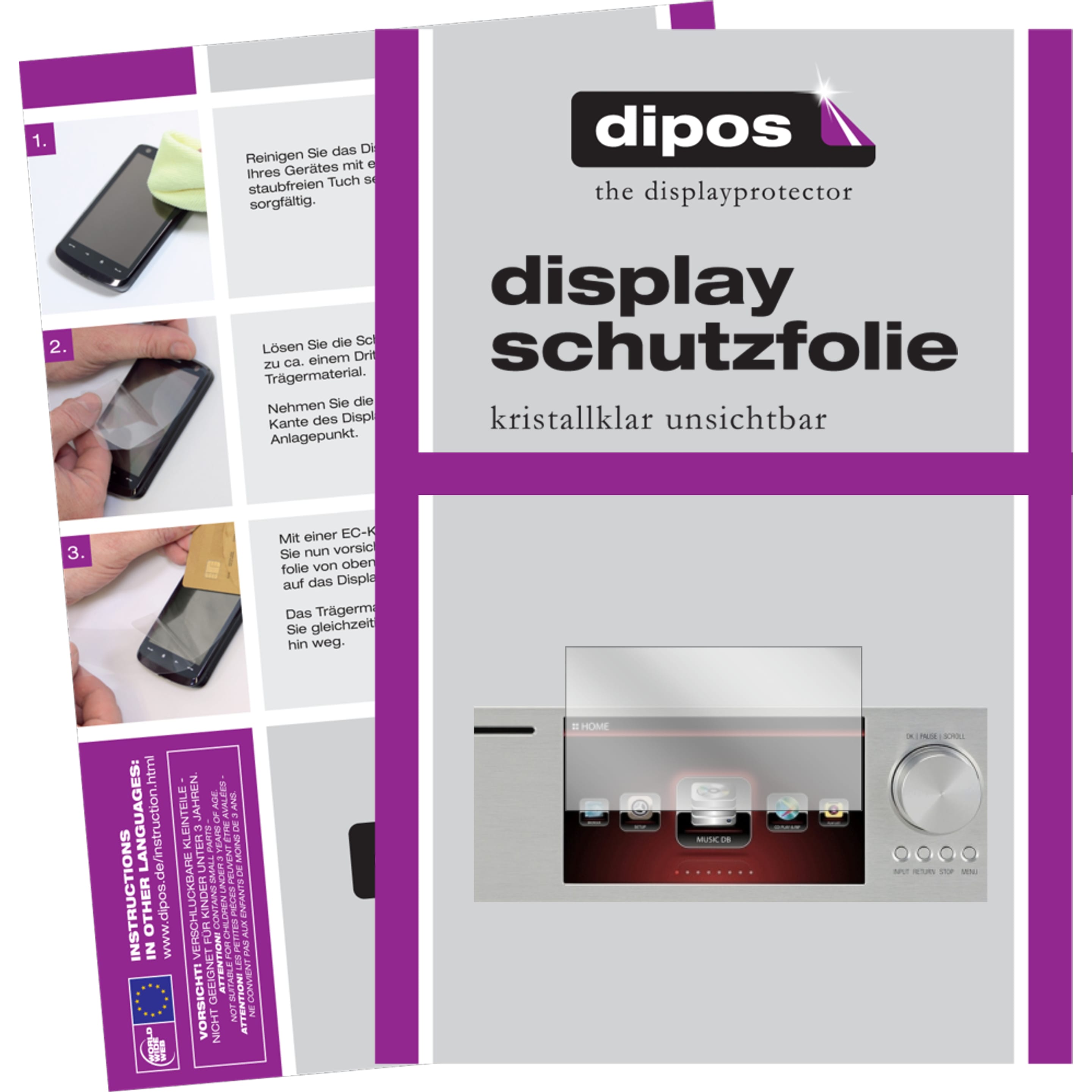 Dipos Displayschutzfolie Crystalclear (1 Stück, Cocktail Audio X35), Tablet Schutzfolie