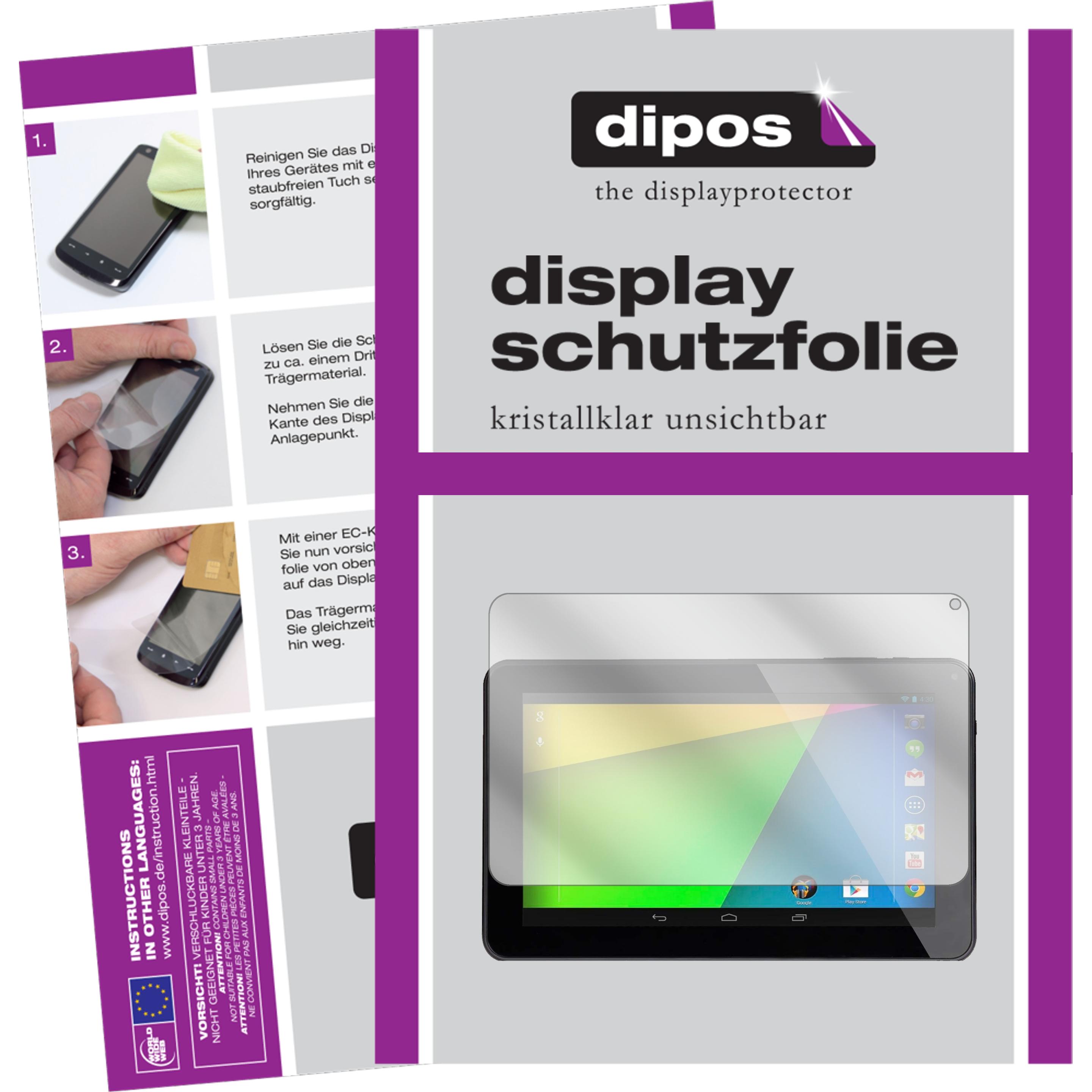 Dipos Displayschutzfolie Crystalclear (2 Stück, Touch V10), Tablet Schutzfolie