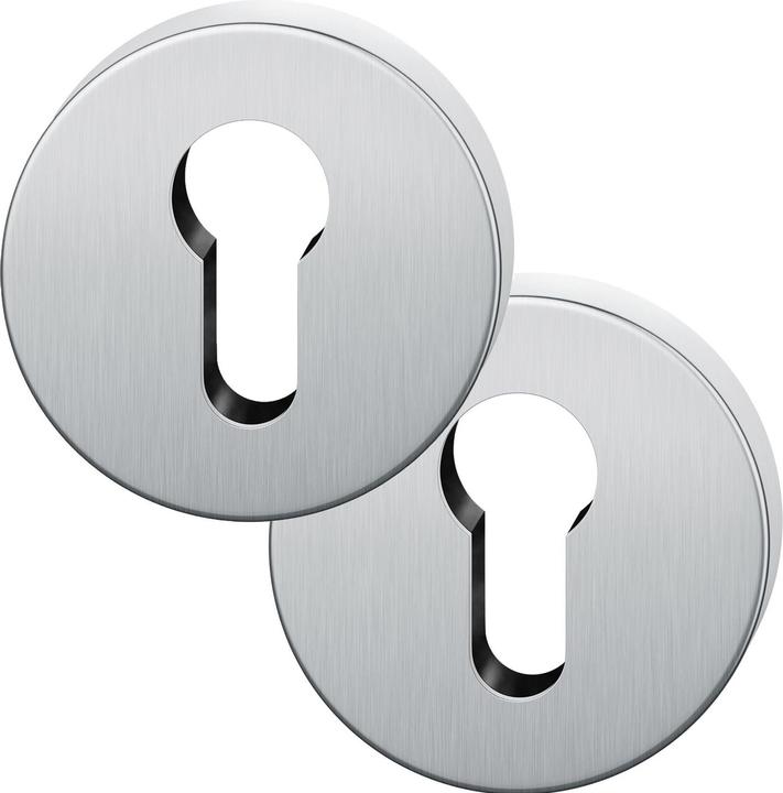 Actual product image FSB Pair of key rosettes 12 1735 stainless steel 6204 Escutcheon thickness 7 mm PZ round (Door handle)