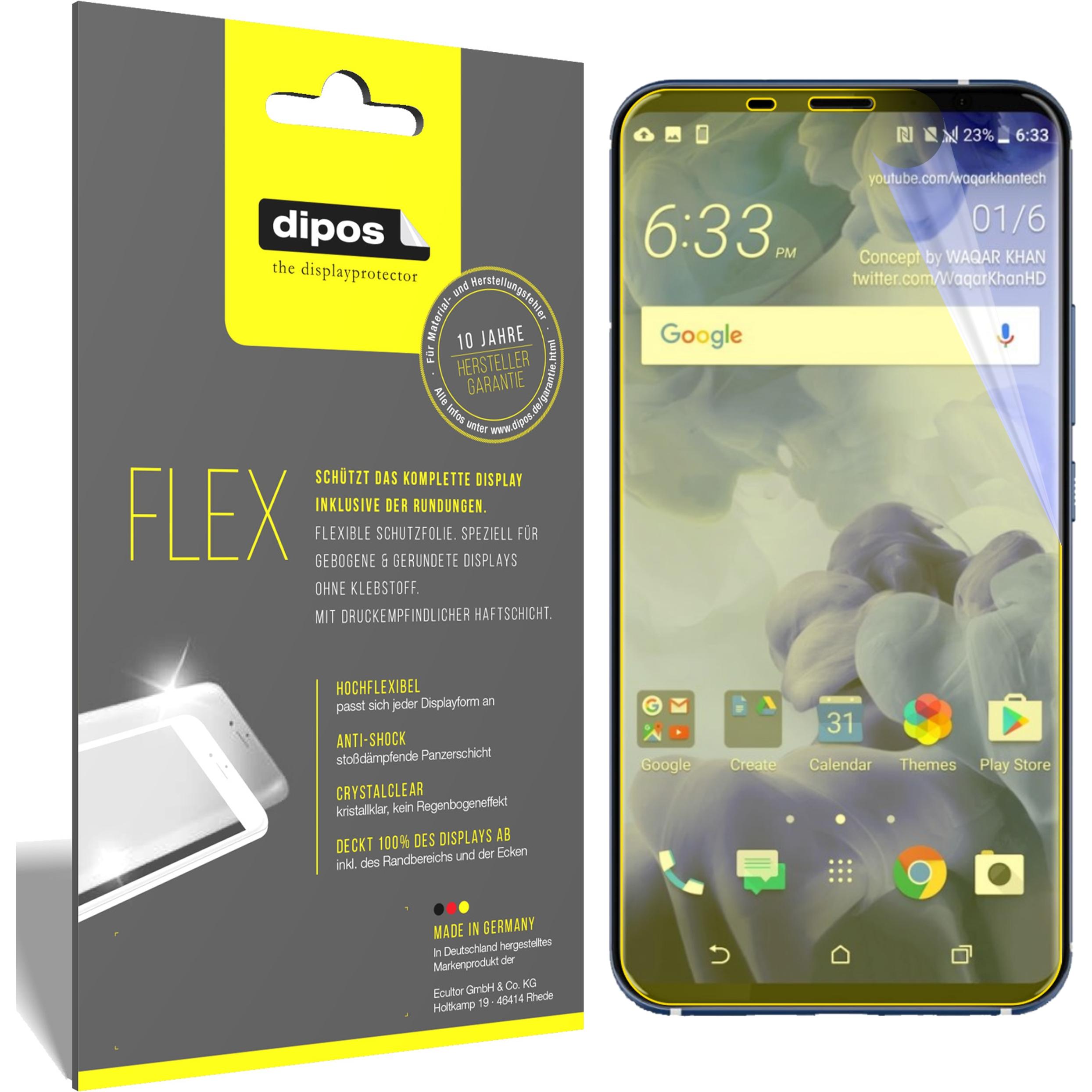 Thumbnail - Dipos Displayschutzfolie Full-Cover 3D (3 Stück, HTC U11+), Smartphone Schutzfolie, Transparent