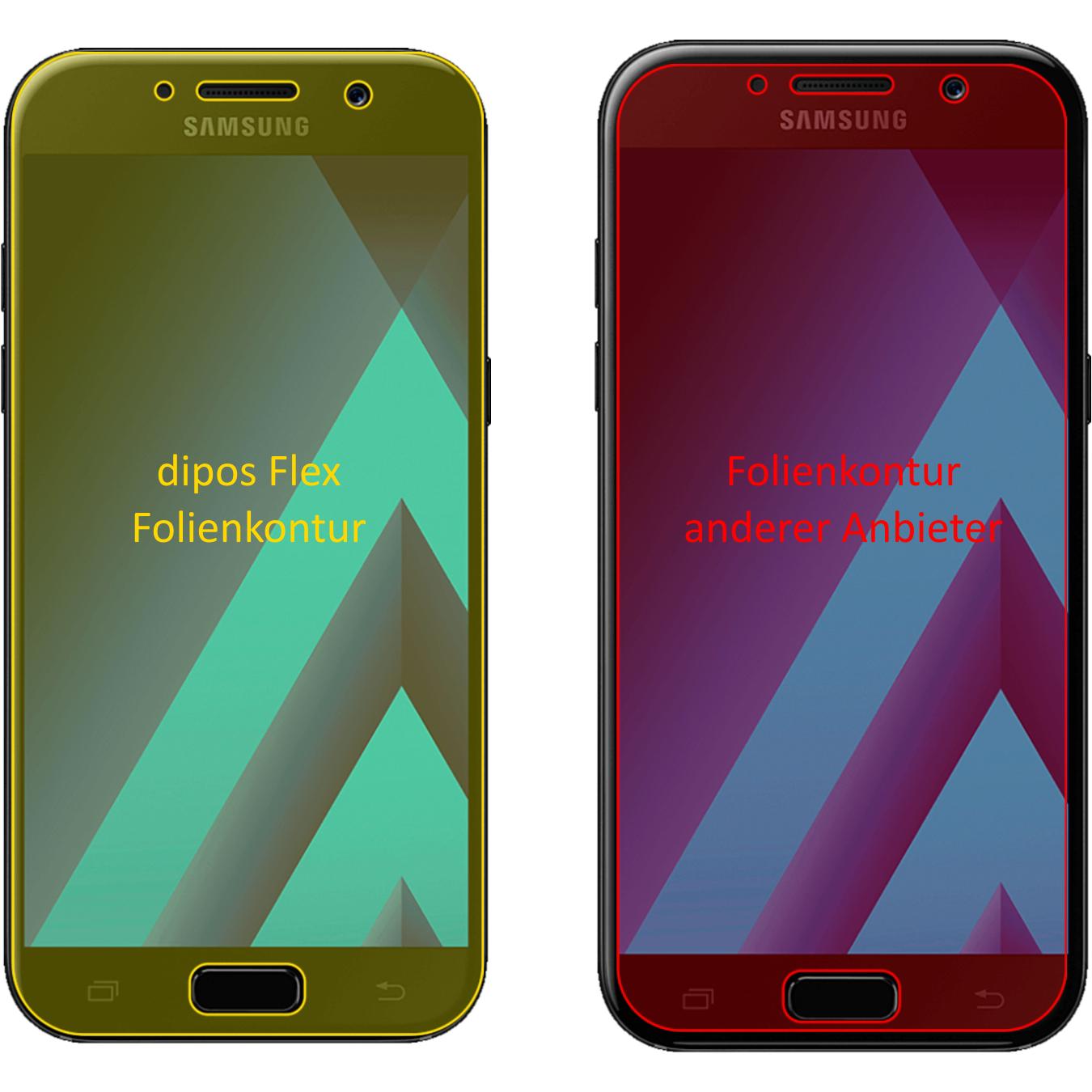 Thumbnail - Dipos Displayschutzfolie Full-Cover 3D (2 Stück, Samsung Galaxy A5 (2017)), Smartphone Schutzfolie, Transparent