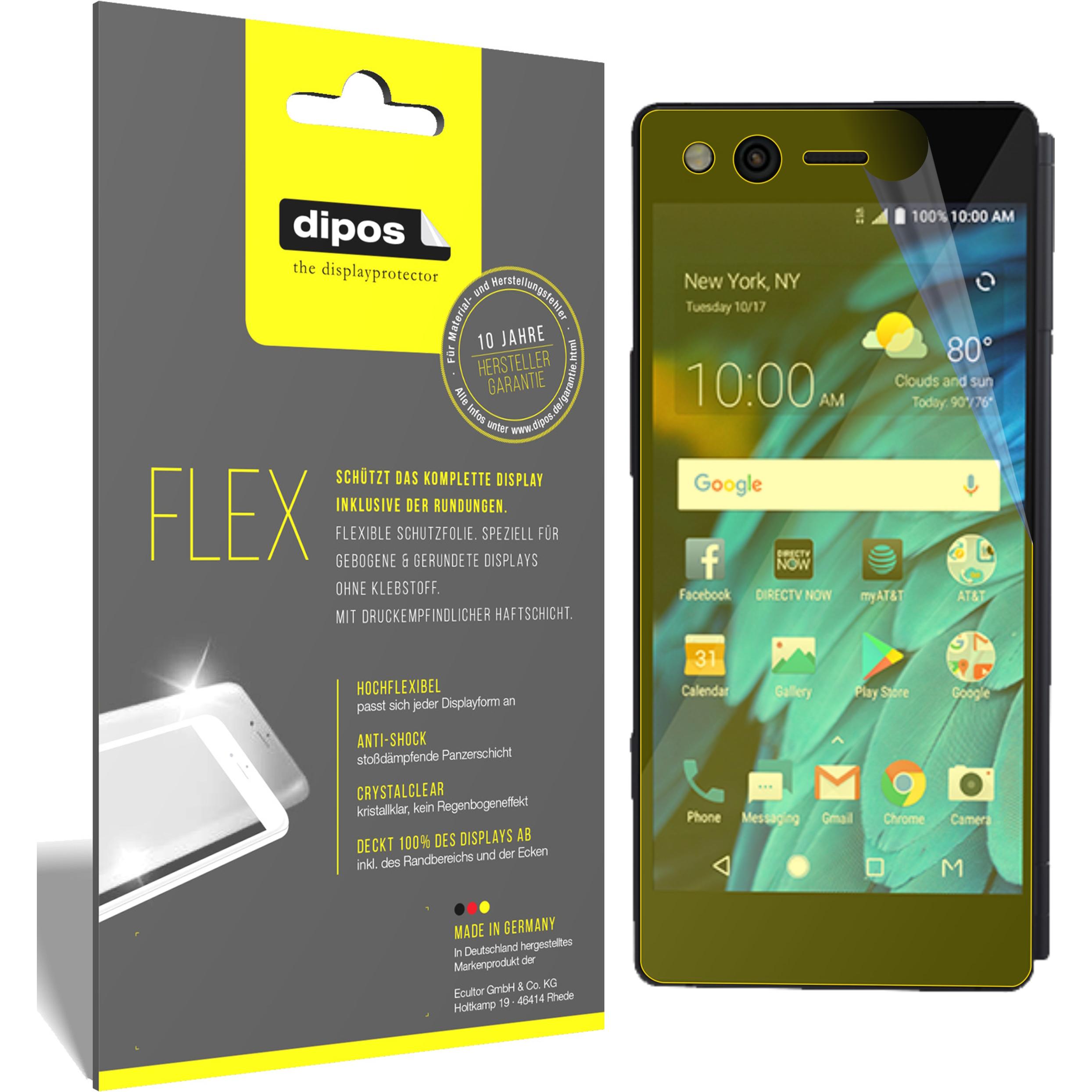 Dipos Displayschutzfolie Full-Cover 3D (2 Stück, ZTE Axon M), Smartphone Schutzfolie, Transparent