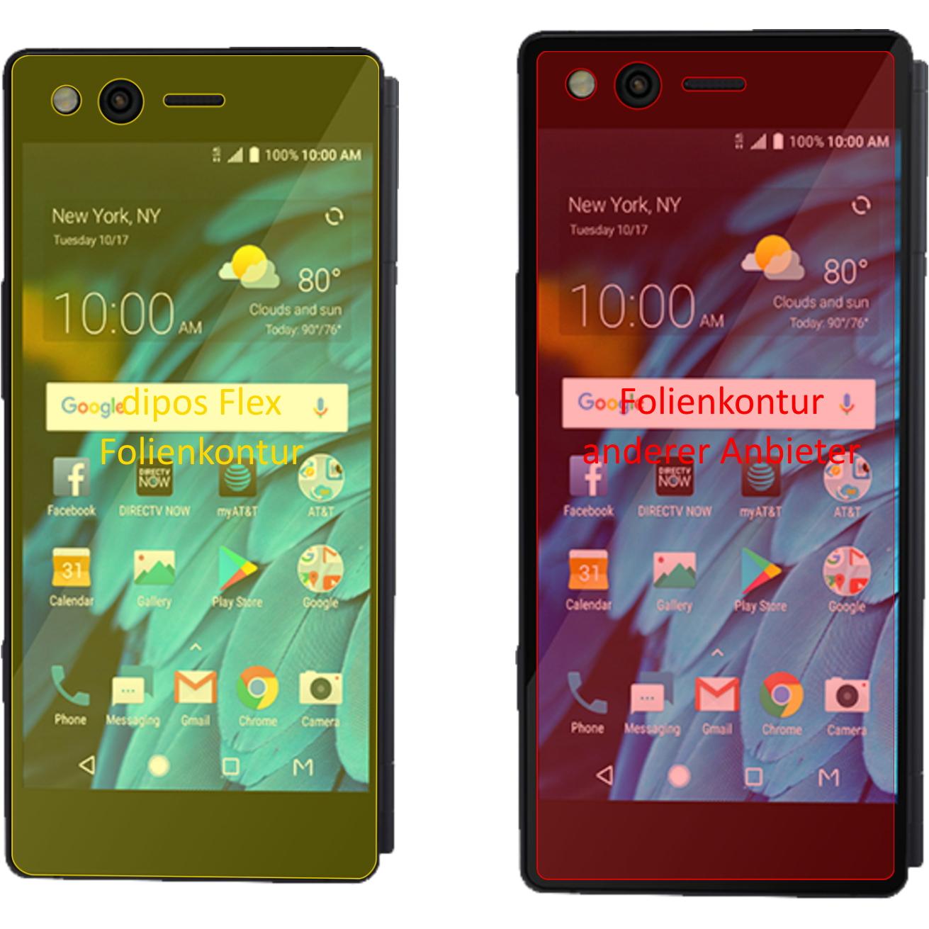 Thumbnail - Dipos Displayschutzfolie Full-Cover 3D (2 Stück, ZTE Axon M), Smartphone Schutzfolie, Transparent