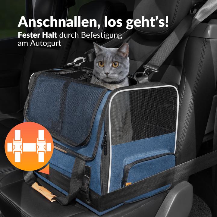 Produktbild Cadoca Haustiertragetasche (Katze, Reflektoren, Faltbar, Waschbar, Komplett zu öffnen)