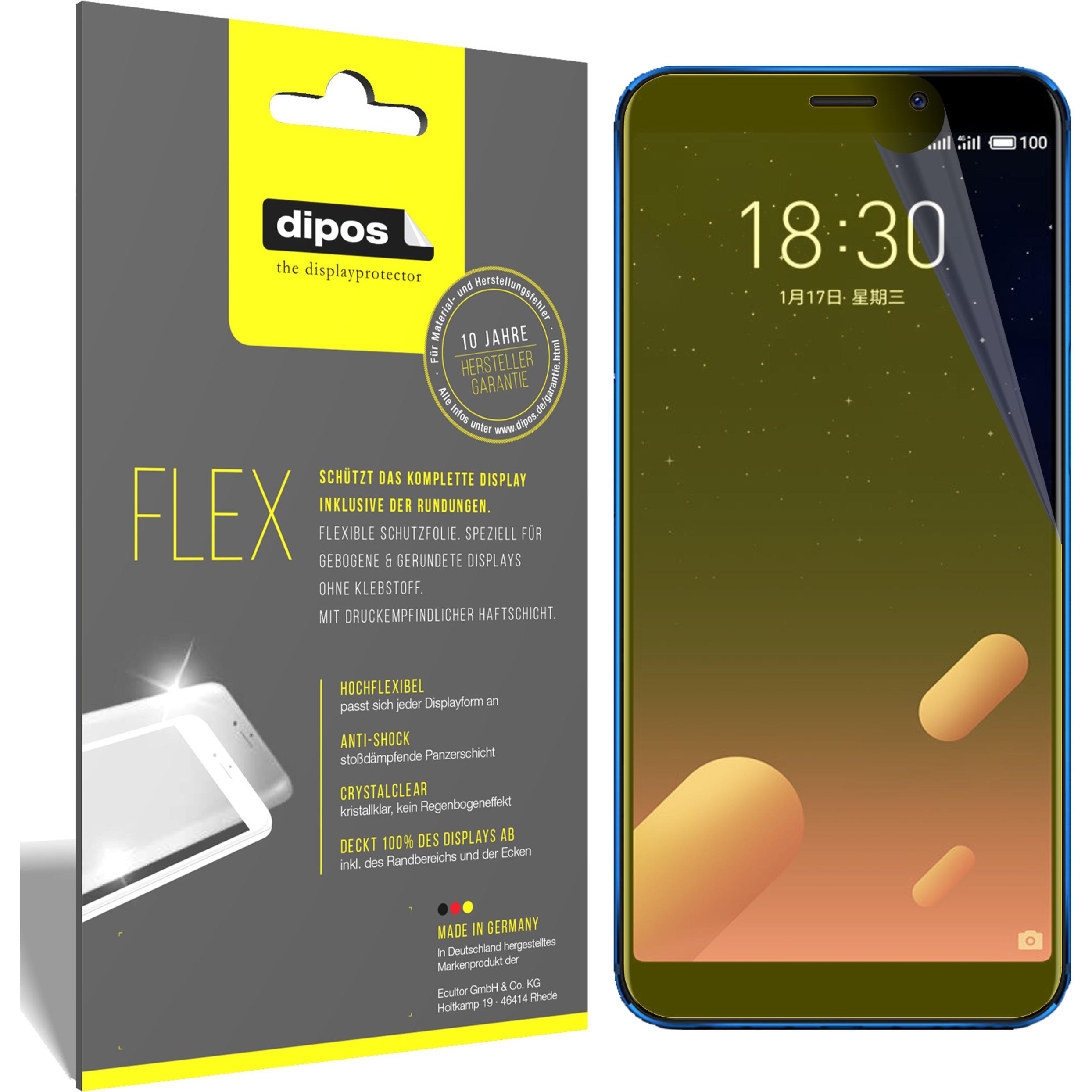 Dipos Displayschutzfolie Full-Cover 3D (3 Stück, Meizu M6s), Smartphone Schutzfolie, Transparent