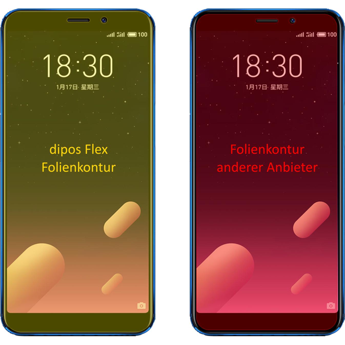 Thumbnail - Dipos Displayschutzfolie Full-Cover 3D (3 Stück, Meizu M6s), Smartphone Schutzfolie, Transparent