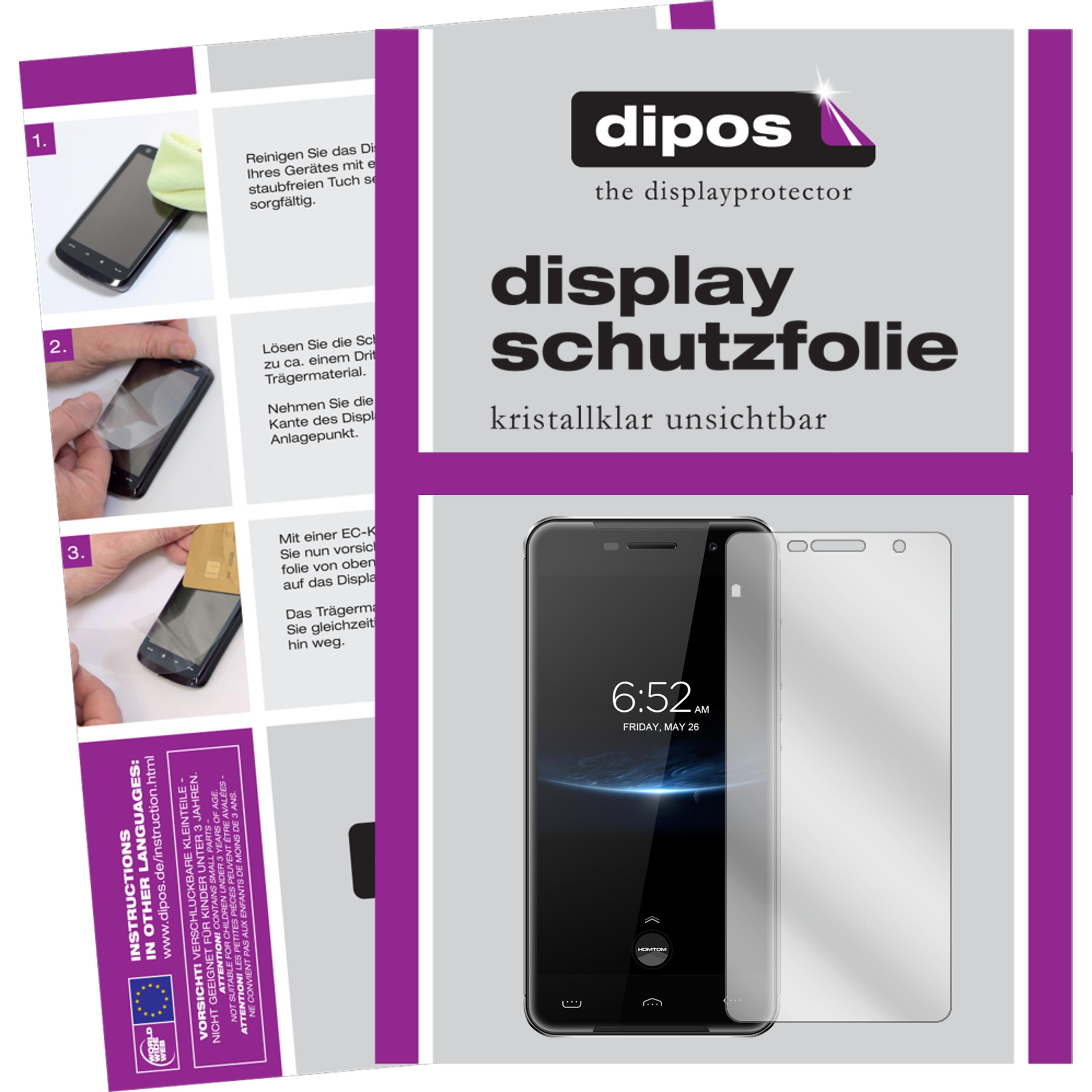 Dipos Displayschutzfolie Crystalclear (6 Stück, Homtom HT37 Pro), Smartphone Schutzfolie, Transparent